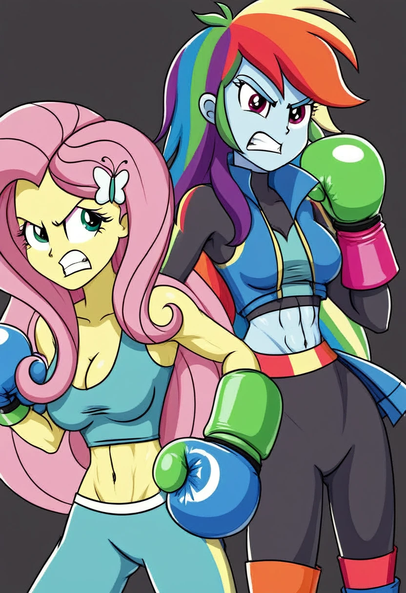 Eqg rainbow dash bodystocking boxing angry fluttershy