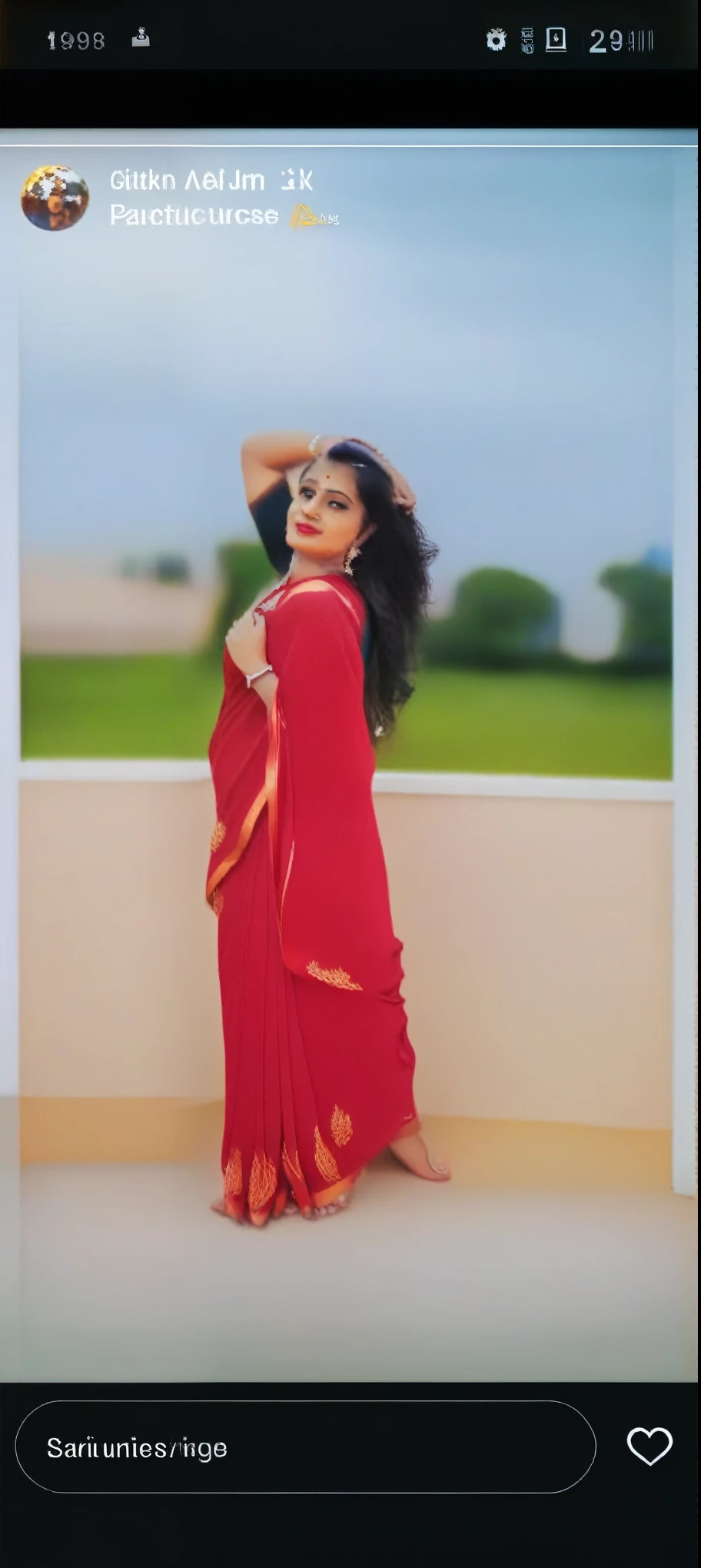 a close up of a woman in a red sari posing for a picture, dressed in a sari, traditional beauty, inspired by T. K. Padmini, beautiful and graceful, wearing a red outfit, wearing a sari, with lovely look, wearing sari, wearing red attire, cute beautiful, red clothes, wearing red clothes, stylish pose, sari, with a cool pose