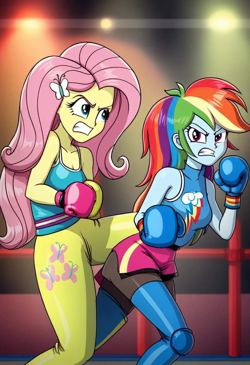 Eqg rainbow dash bodystocking boxing angry fluttershy