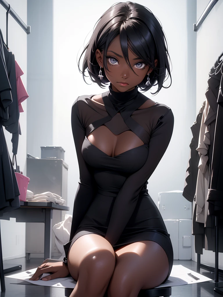 make-up, mascara,(( dark skin)), front view, ((cute breasts)) , (cute ), ((:1.5)),( naked), paletas de cores Simpler, Sharp Projects, ,fluid silhouettes , vestidos Simpler, shirts and blouses, assymetrical, geometric, Simpler, Minimal accessories, Pulseiras Simpler, Differentiated designs, silhuetas Simpler, estilo Simpler e sofisticado, elegence, minimalism, high quality materials, Fresh printing , high-fashion, Simplicity and sophistication, sitting down