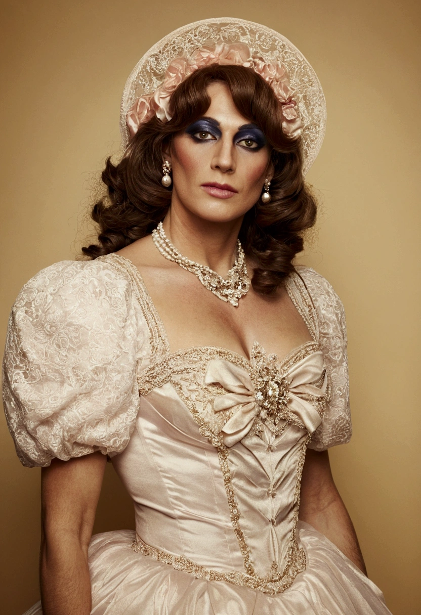 A man dressed as a woman