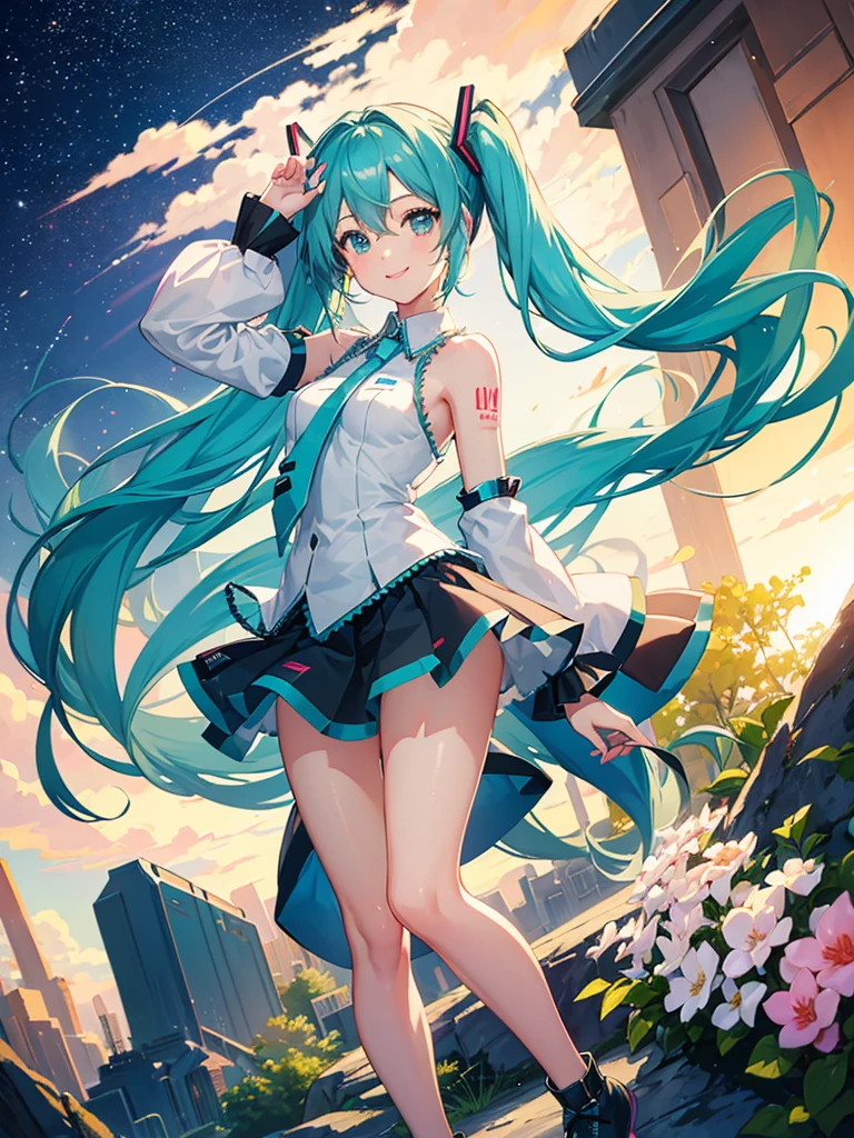 cute girl, smile, beauty girl, Aqu3ra, Hatsune Miku,