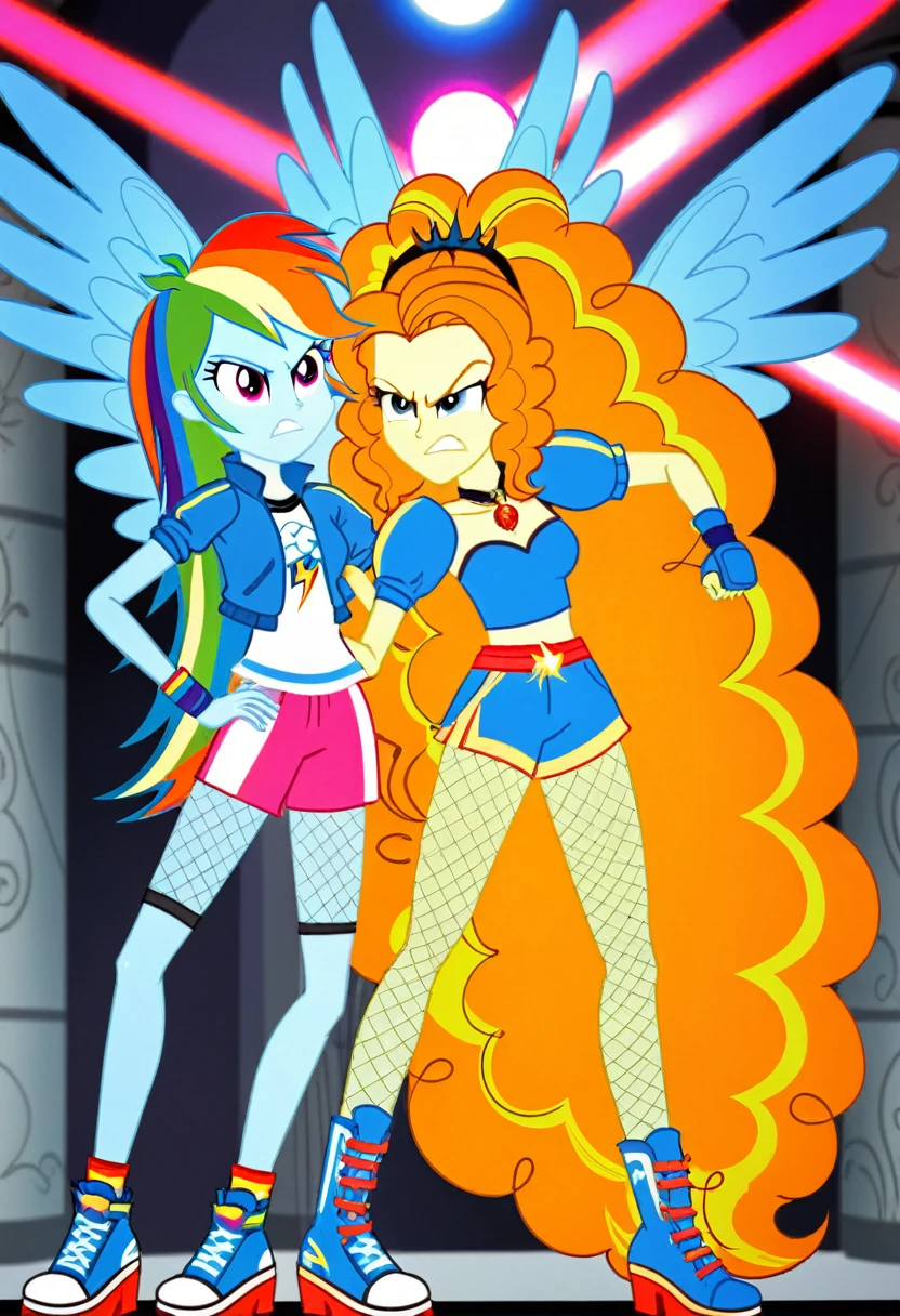 Eqg adagio in angry   in fishnet tights  b locked in a dungeon boxing rainbow dash 