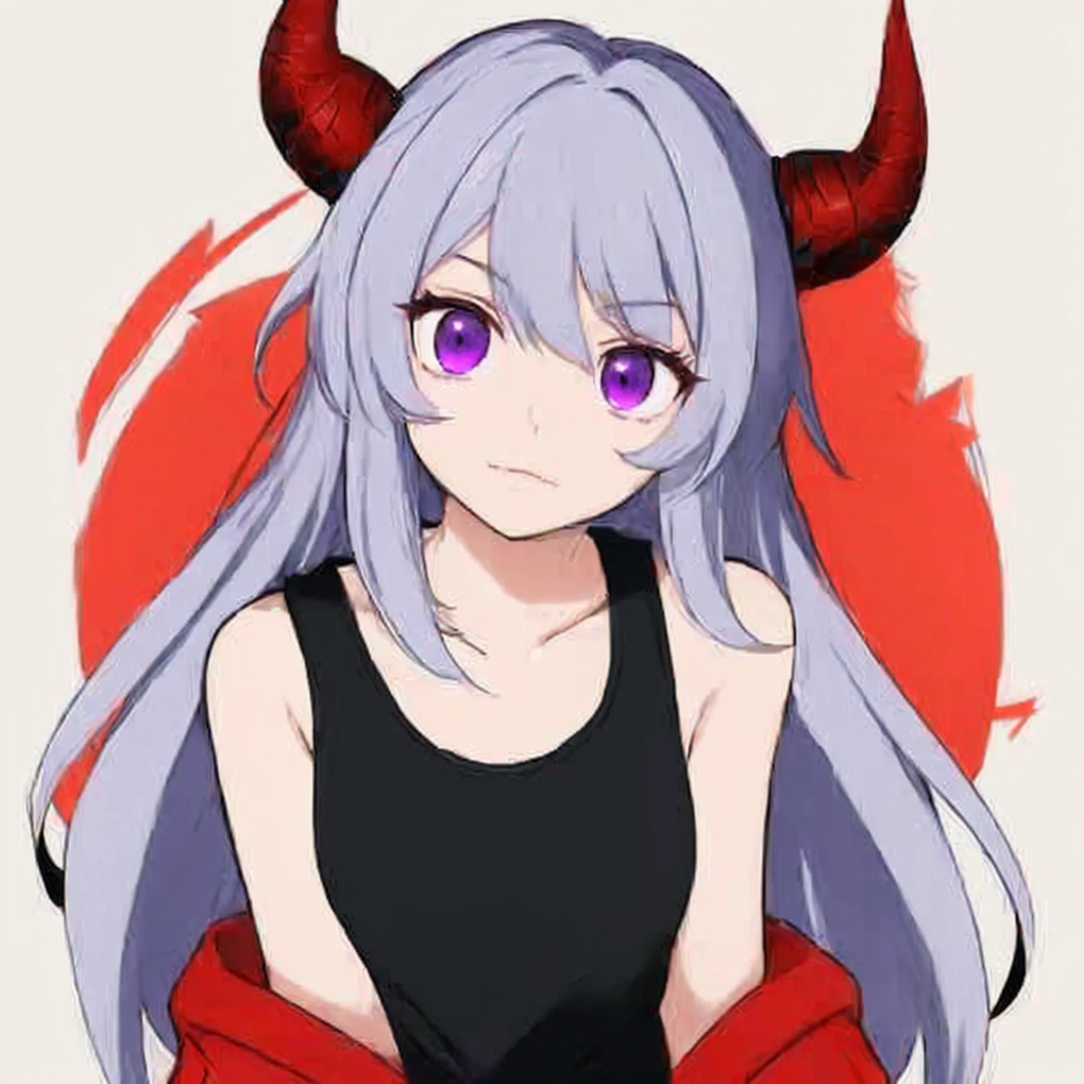 anime girl avec des cornes et des yeux violets assis sur un cercle rouge, démon anime fille, démon mika kurai, fille démon, Gapmoe Yandere, démon Giesha, Gapmoe Yandere grimdark, style artistique anime moe, portrait of fille démon, fille monstre anime, dans un style anime, fille conçoit des cornes luxuriantes, yandere, dans un style animé
