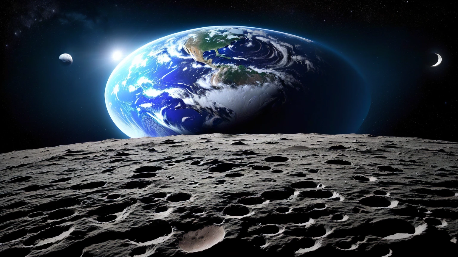 View of the Earth from the surface of the Moon, The Moon collides with the Earth, The Moon colliding with the Earth, Moon reaching Earth, the moon collided with the earth, planet earth in foreground, planet earth in foreground, earth in foreground, space photo, the moon orbiting other moons, moon surface, moon surface background, earth in foreground