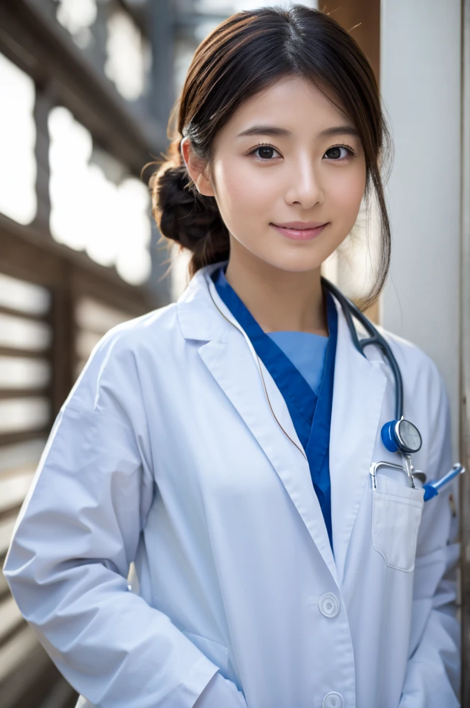((Highest quality)), ((masterpiece)), (detailed),Perfect Face,Japanese,Female doctor,White