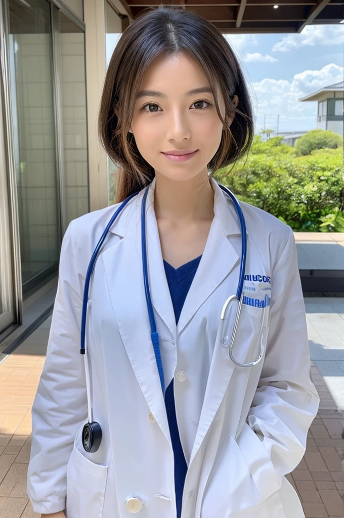((Highest quality)), ((masterpiece)), (detailed),Perfect Face,Japanese,Female doctor,White