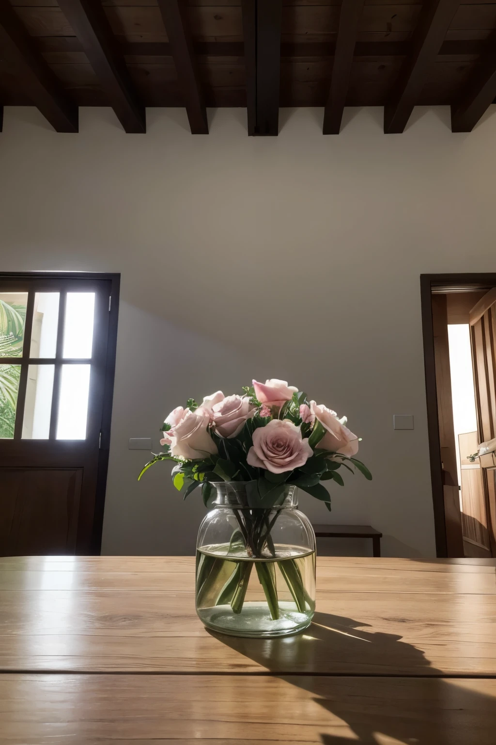 image a flower em top an house, uhd, 4k