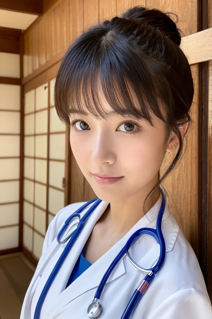 ((Highest quality)), ((masterpiece)), (detailed),Perfect Face,Japanese,Female doctor,White