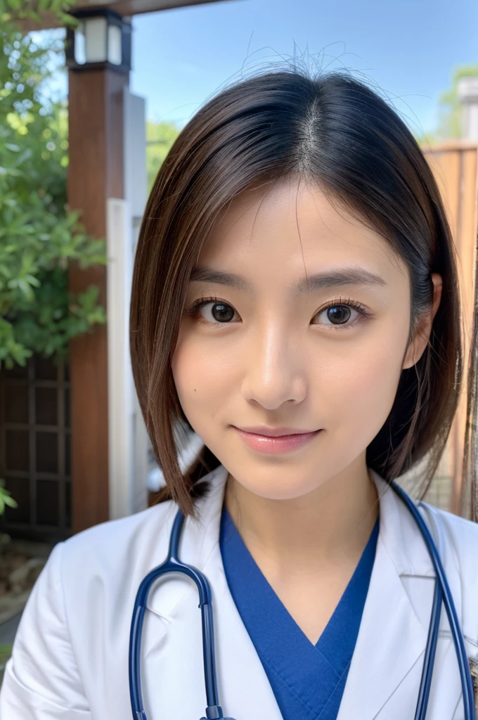 ((Highest quality)), ((masterpiece)), (detailed),Perfect Face,Japanese,Female doctor,White