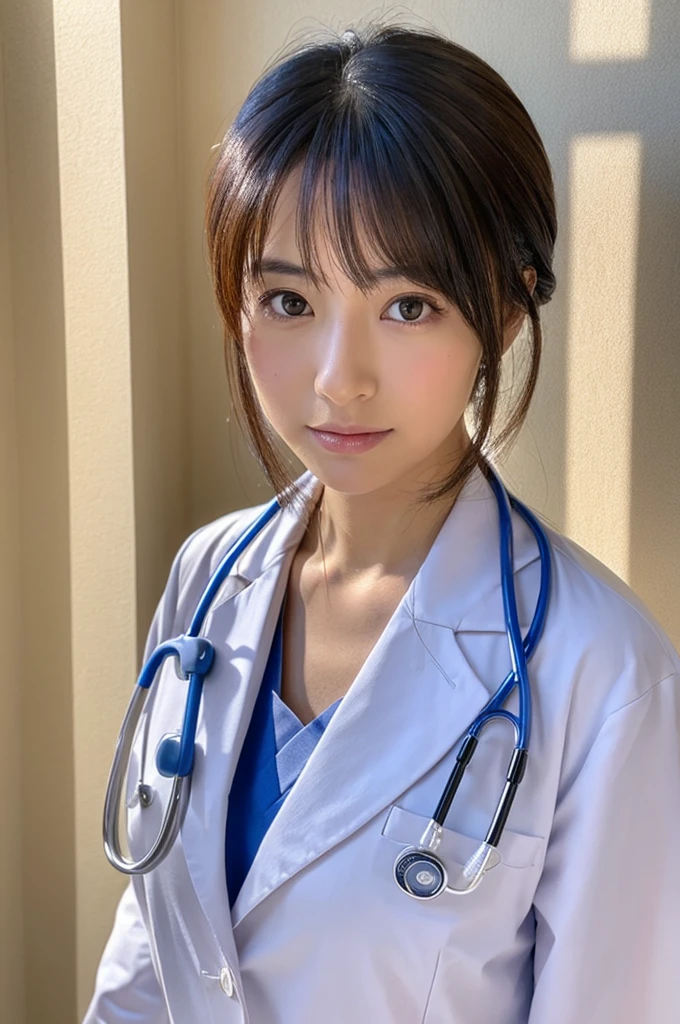((Highest quality)), ((masterpiece)), (detailed),Perfect Face,Japanese,Female doctor,White