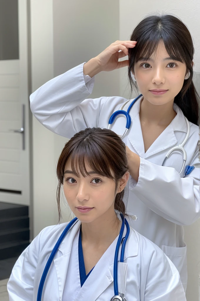 ((Highest quality)), ((masterpiece)), (detailed),Perfect Face,Japanese,Female doctor,White