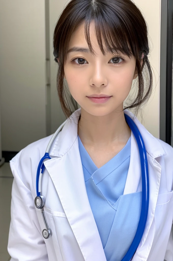 ((Highest quality)), ((masterpiece)), (detailed),Perfect Face,Japanese,Female doctor,White