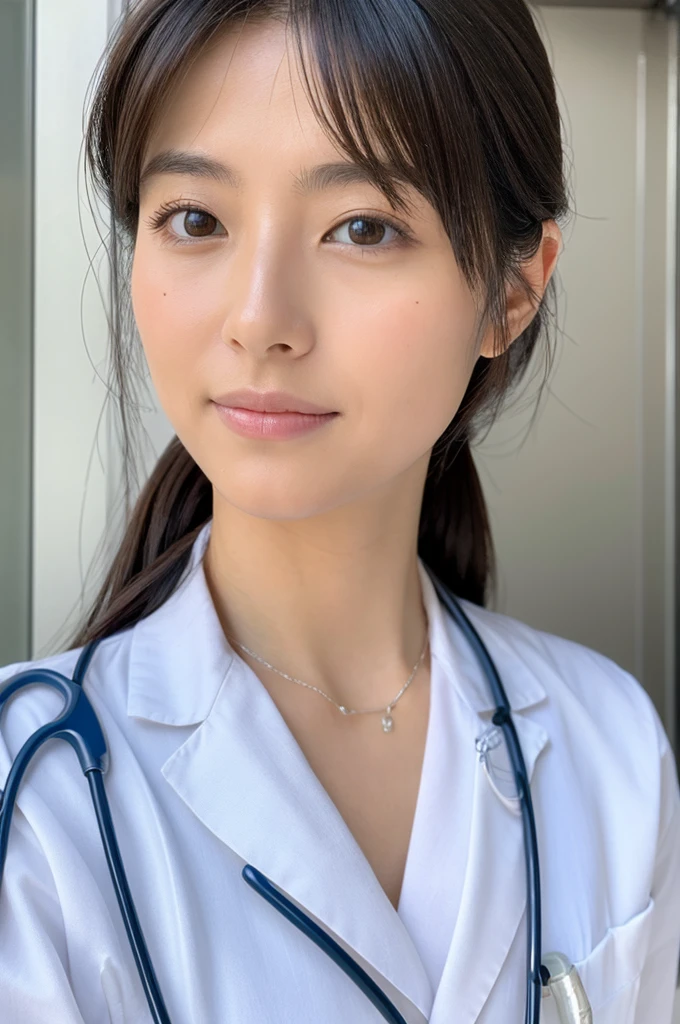 ((Highest quality)), ((masterpiece)), (detailed),Perfect Face,Japanese,Female doctor,White