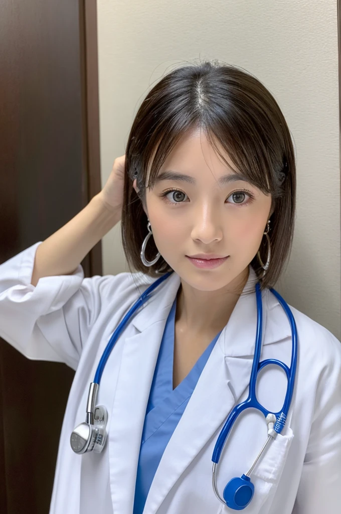 ((Highest quality)), ((masterpiece)), (detailed),Perfect Face,Japanese,Female doctor,White