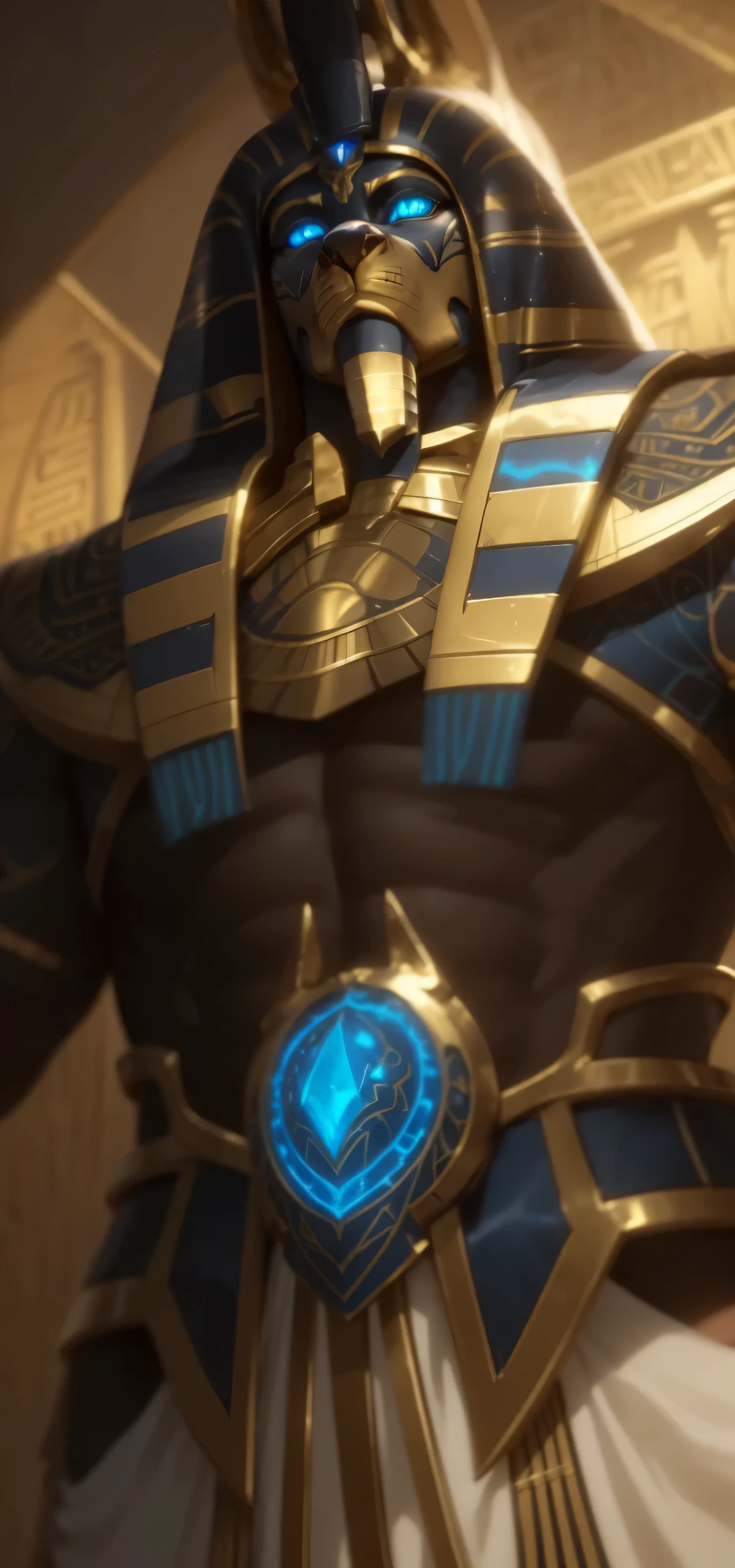 biomachine:1.3; (Egyptian Anubis:1.2), (Colouring:1.2), doradas, gold, Hans Giger, (zentangle:1.2), grainy, extremely detaild, details Intricate, dynamic lighting, photorrealistic, naturallight, low h, masterpiece, detailed 8k