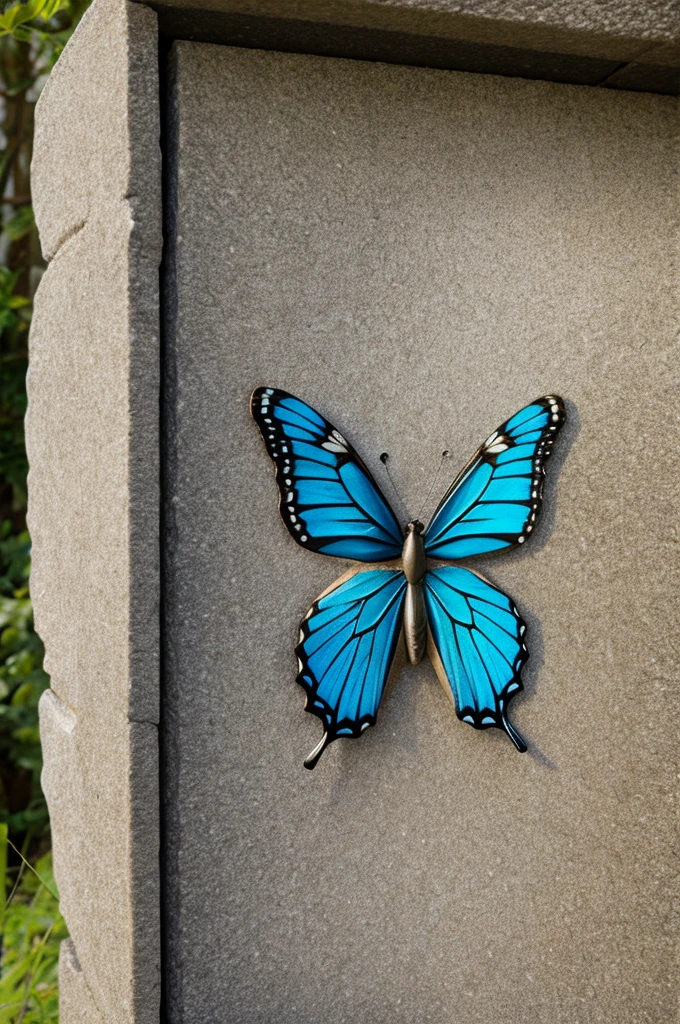 stone sculpted butterfly