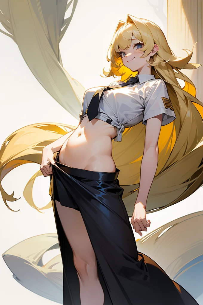 intricate detailes, White background, Transparent body, Visible veins, wires, Highly detailed, Head, Upper body, Breathtaking, a young Korean woman with golden eyes and sandy lush hair, tanned dark bronze skin, a huge chest, dressed in a black short warm jacket with rolled up sleeves, a transparent unbuttoned shirt, large nipples sticking out under the fabric, a wide leather belt with gold yarn, leather shorts through which they stand out outline of a pussy, walking through the forest, trees with blue foliage and white flowers,