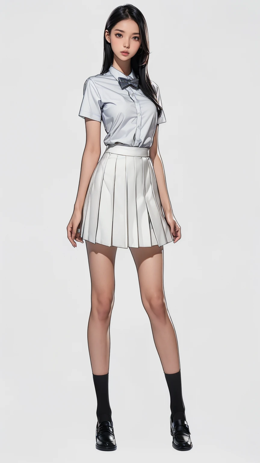 Drawing of a girl with ponytail and a wet white dress, cute 3d rendering, cute detailed digital art, mini cute girl, cute digital painting, 3d rendering stylized, cute digital art, cute rendering 3d anime girl, little curve , cute! C4D, a single character full body, standing on a white base