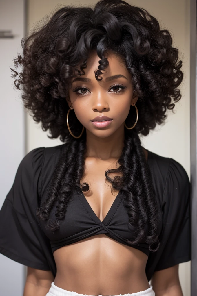 curly black woman