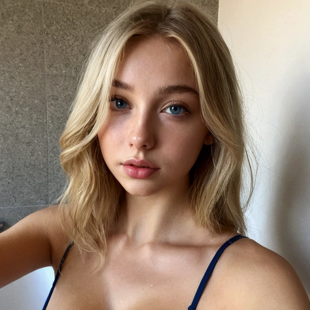 femme completement nu, fille sexy aux yeux bleus, portrait sophie mudd, portrait corinna kopf, cheveux blonds, Selfie d&#39;une jeune femme, sans maquillage, maquillage naturel, Regarder directement dans la caméra, Visage avec Artgram, superbe photo de tout le corps, dans la sale de bain, clivage,nu, sensuelle , gros seins, grosse fesses