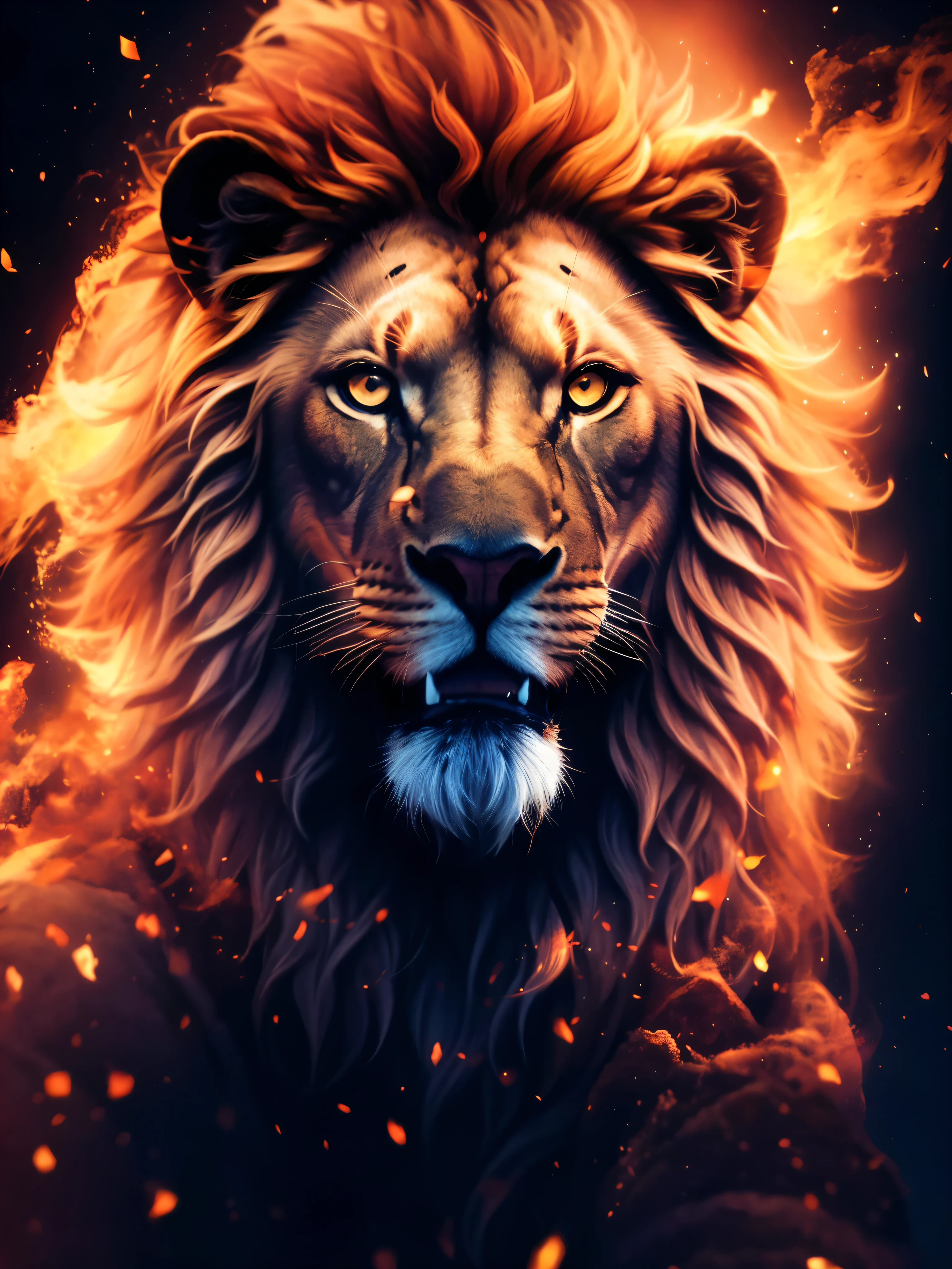 Lion, Divine Lion, natural, naturey, naturey, linda, Rendering, photorrealistic, UltraHigh definition, 4K, detailed textures, thunder, detailed shadows, detailed colors, sunset, Sunset, sunset, naturey linda, Great Divine, sunset, detailed contrast, realistic contrast, high resolution, detailed colors, fire, villany, divine creature, 8k, realistic detailed, 16K, 8k, High definition, detailed contrast, realistic contrast, high resolution, detailed colors, fire, villany, divine creature, 8k, realistic detailed, chic,