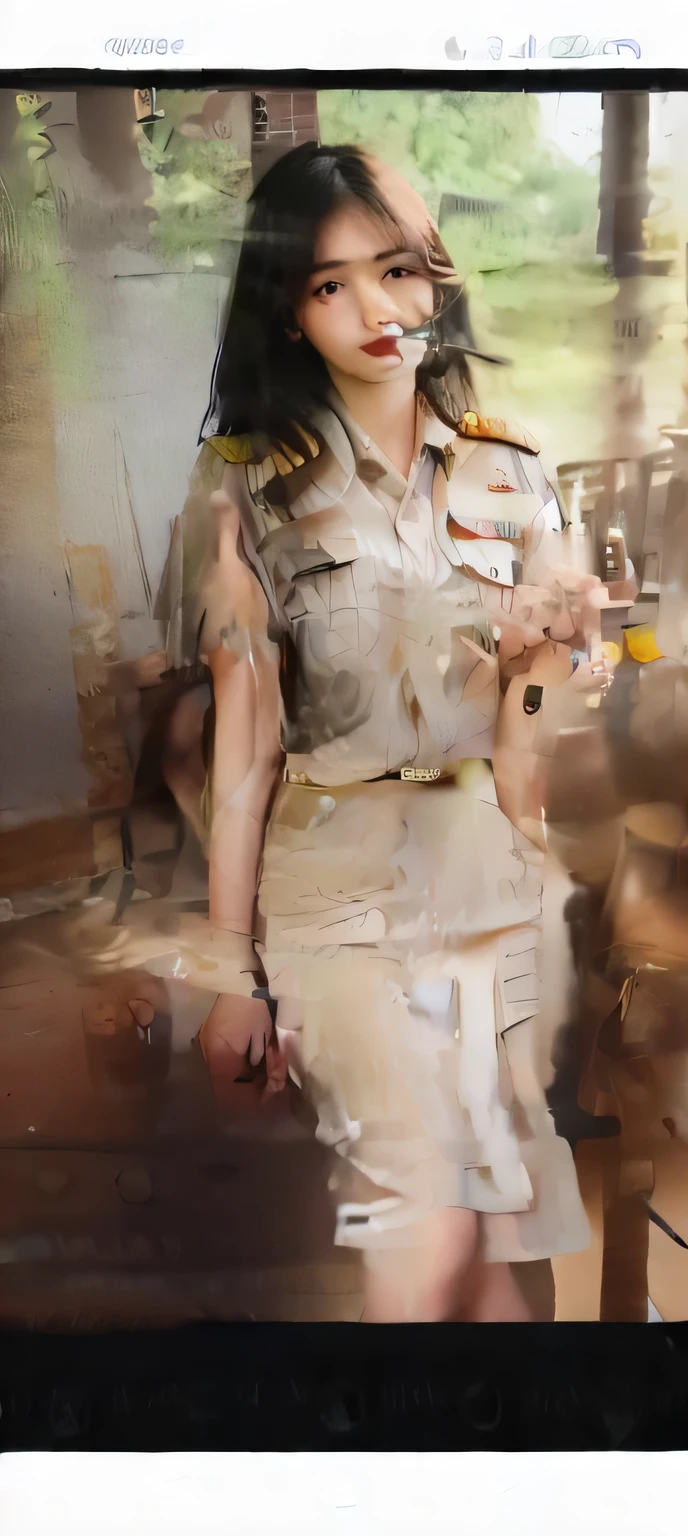 arafed woman in a black top and skirt holding a drink, 21 years old, mai anh tran, anime thai girl, 18 years old, 2 2 years old, 2 7 years old, nivanh chanthara, 2 8 years old, 2 3 years old, leaked image, cindy avelino, very low quality, 2 9 years old