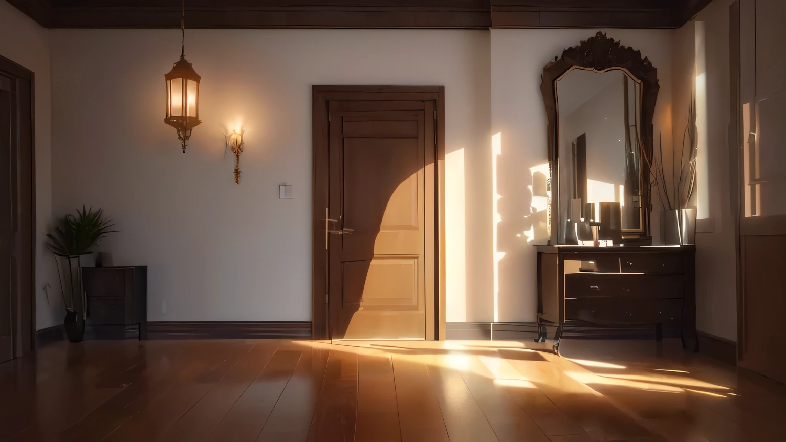 there is a door in a room with a light on, open door, Wooden door, high quality 3d rendering, interior background, high quality 3d rendering, photorealistic room, well lit 3d render, photo realistic render, 3D render even illuminated, opening the door, interior background art, Highly detailed perfect rendering, Highly detailed 3D rendering
