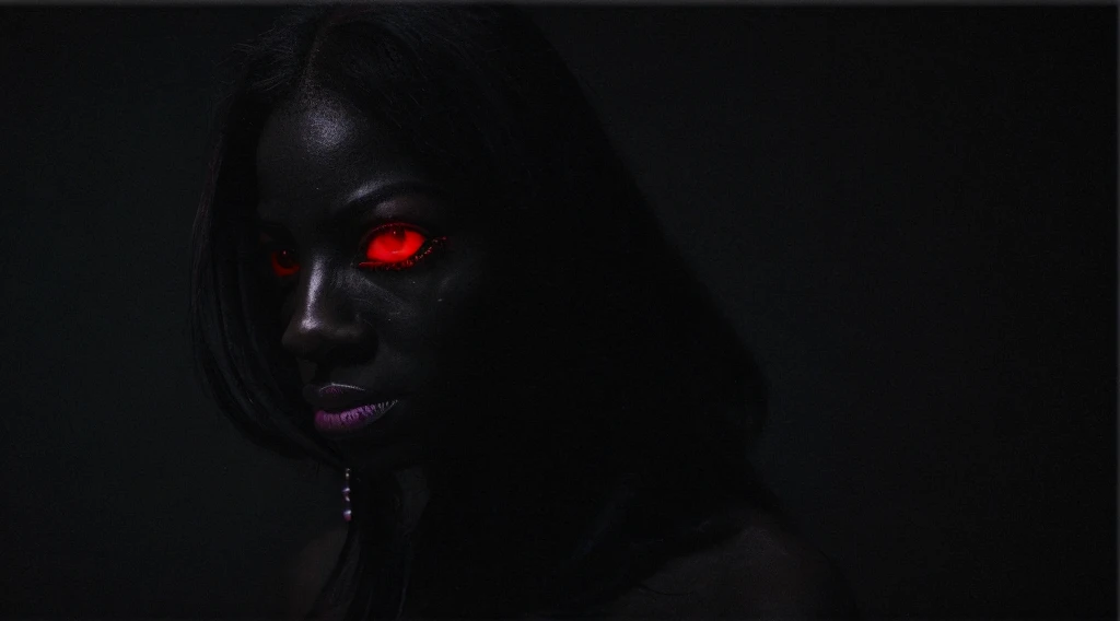 Sure, here's a prompt for creating the image on SeeArt:
"Create a haunting and dramatic image of a black woman possessed by a demonic entity. She should have an intense, otherworldly presence with a single blood-red eye on her forehead, conveying a sense of dark power and inner turmoil. The background should be dark and eerie, enhancing the overall sinister atmosphere."