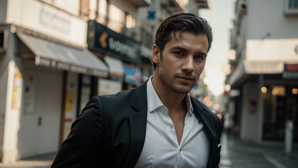 Dmitry Ivanov fotografado com above all e cachecol na esquina da rua, vestindo um above all, vestindo um above all, vestindo um above all marrom claro, vestindo um above all, vestindo um longo above all bege, handsome man, above all e terno, above all, handsome man, above all, ele está vestindo um above all preto, summer, motherboard, realisitic, HD, sharp, rich details details, ultra detalhada, ultra textures, higher resolution, higher contrast, highest quality models, local light, light down, sidelight, leaky light, contra-luz, border light, Film light, Depth of field, bokeh, cinematic, panorama, full size.8k, ultra realisitic, Suit, above all