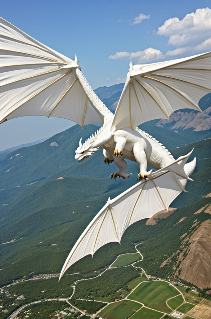 Large 6-winged white dragon
