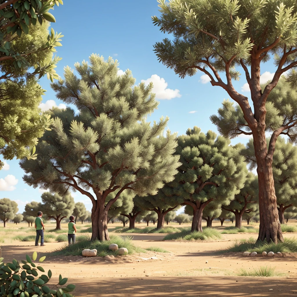 People planting olive trees