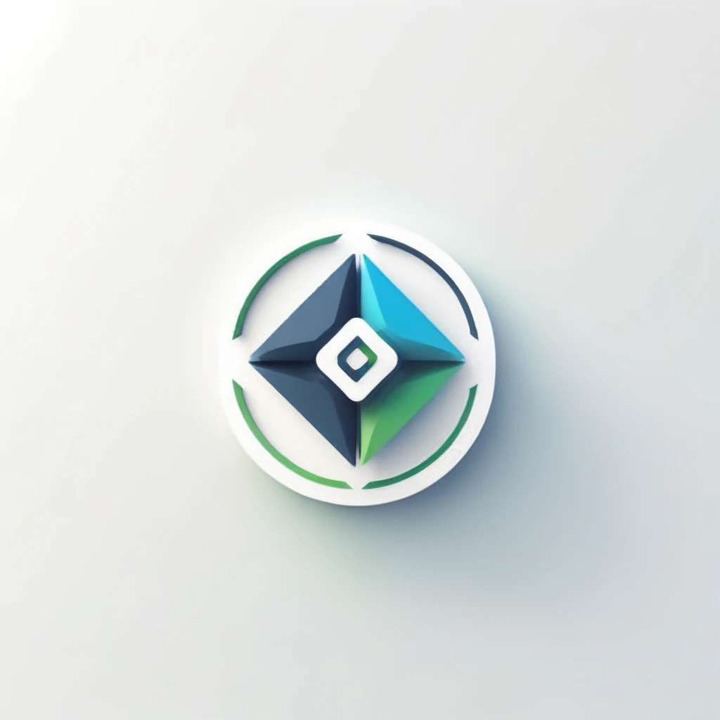 logo, A logo for a 3D model company, T, innovation-light themed colors (white blue green) ),LogoRedAF ,