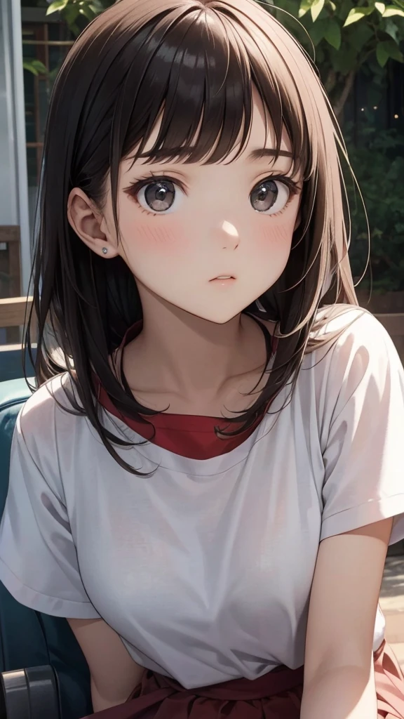 17 years old、beautiful girl、Expressionless、face closeup