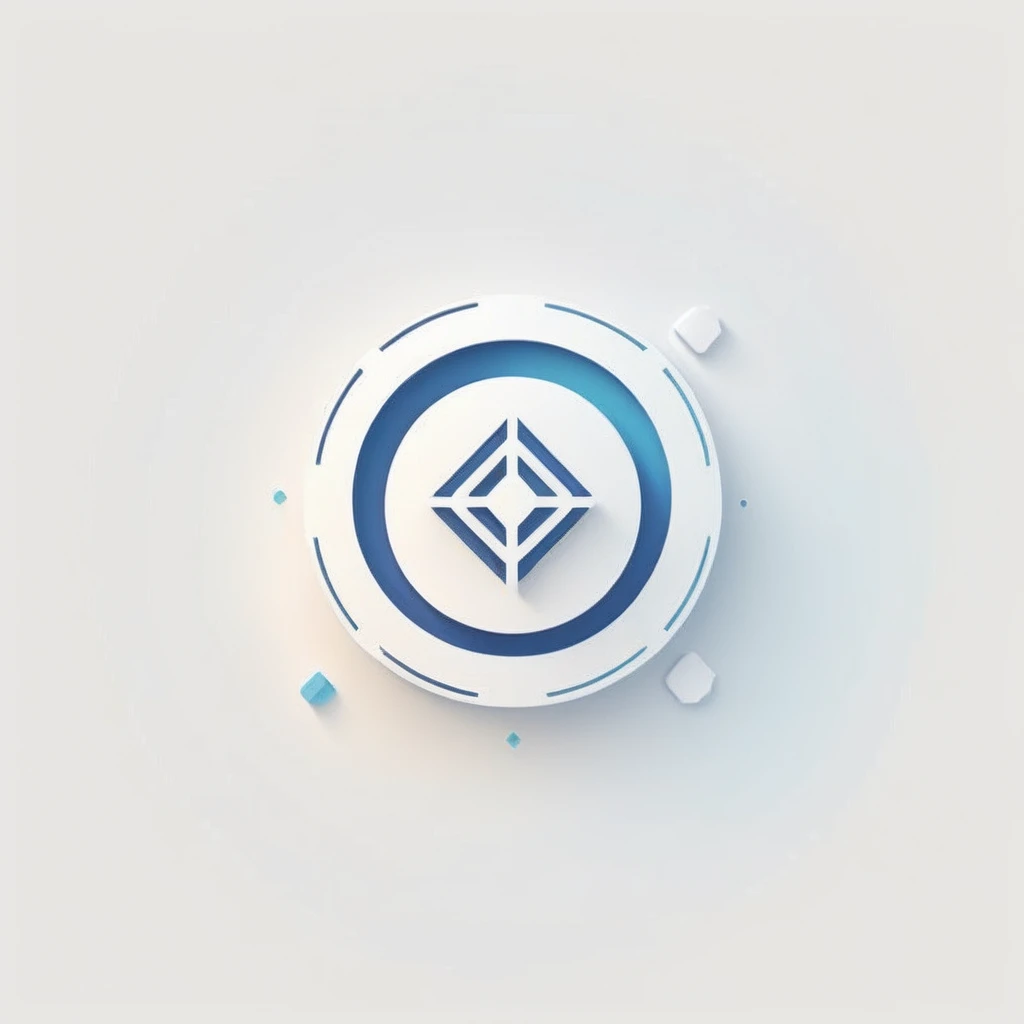 logo, A logo for a 3D model company, T, Abstract style,minimalist color,innovation-light themed colors (white , blue ) ),LogoRedAF ,simple background, white background,clean lines, outline, muted colors, minimum details