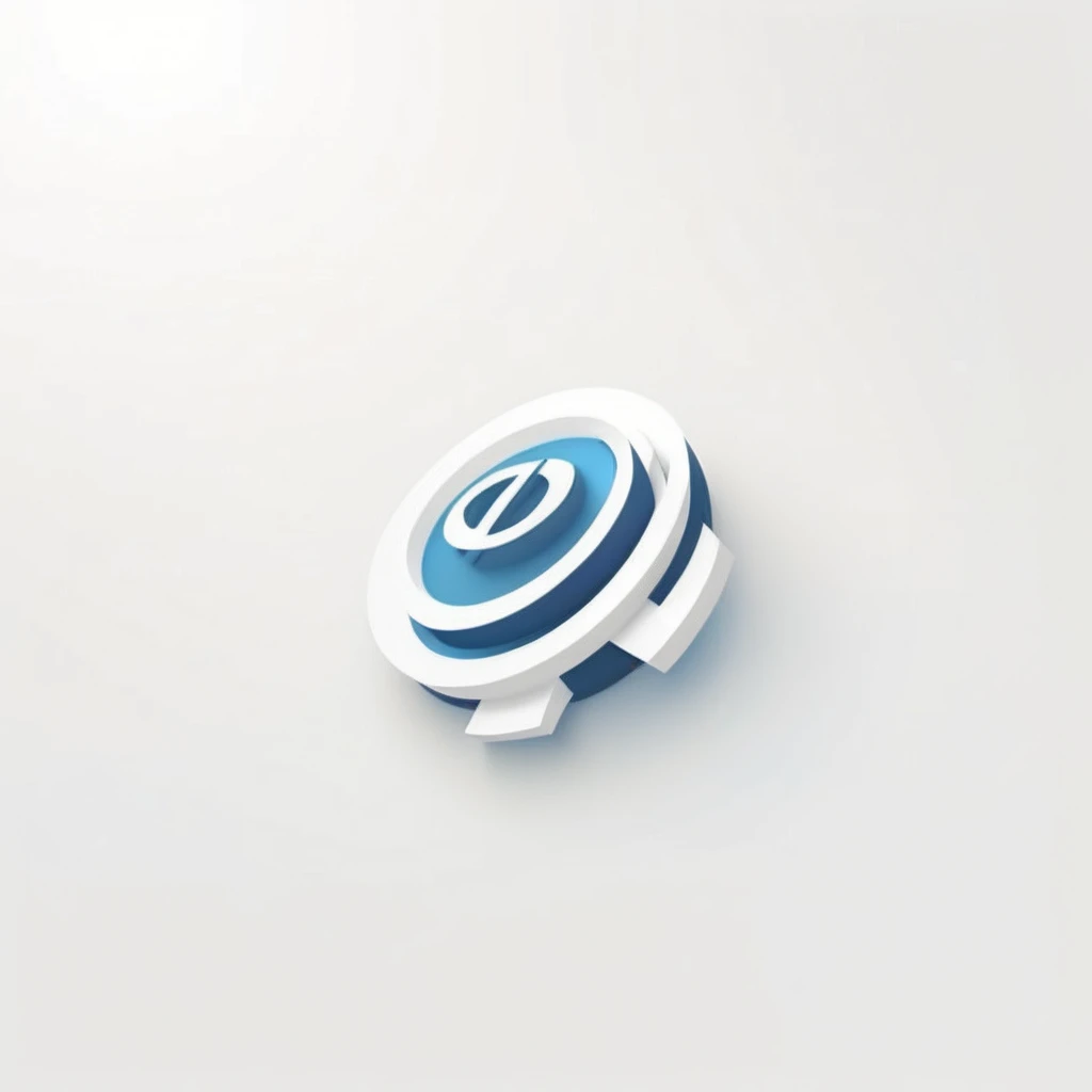 logo, A logo for a 3D model company, T, Abstract style,minimalist color,innovation-light themed colors (white , blue ) ),LogoRedAF ,simple background, white background,clean lines, outline, muted colors, minimum details