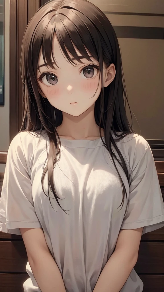 17 years old、beautiful girl、Expressionless、face closeup