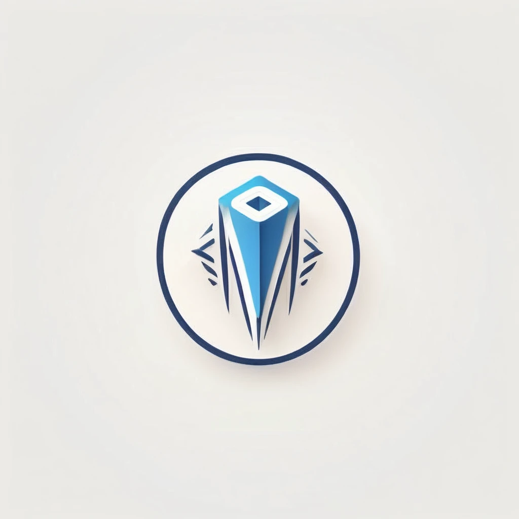 logo, A logo for a 3D model company, text T, Abstract style,minimalist color,innovation-light themed colors (white , blue ) ),LogoRedAF ,simple background, white background,clean lines, outline, muted colors, minimum details