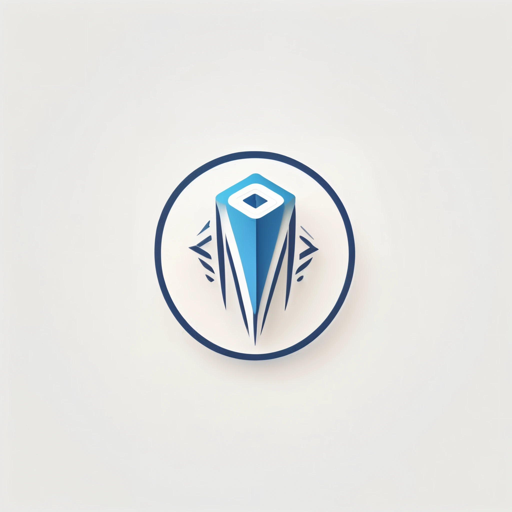 logo, A logo for a 3D model company, text T, Abstract style,minimalist color,innovation-light themed colors (white , blue ) ),LogoRedAF ,simple background, white background,clean lines, outline, muted colors, minimum details