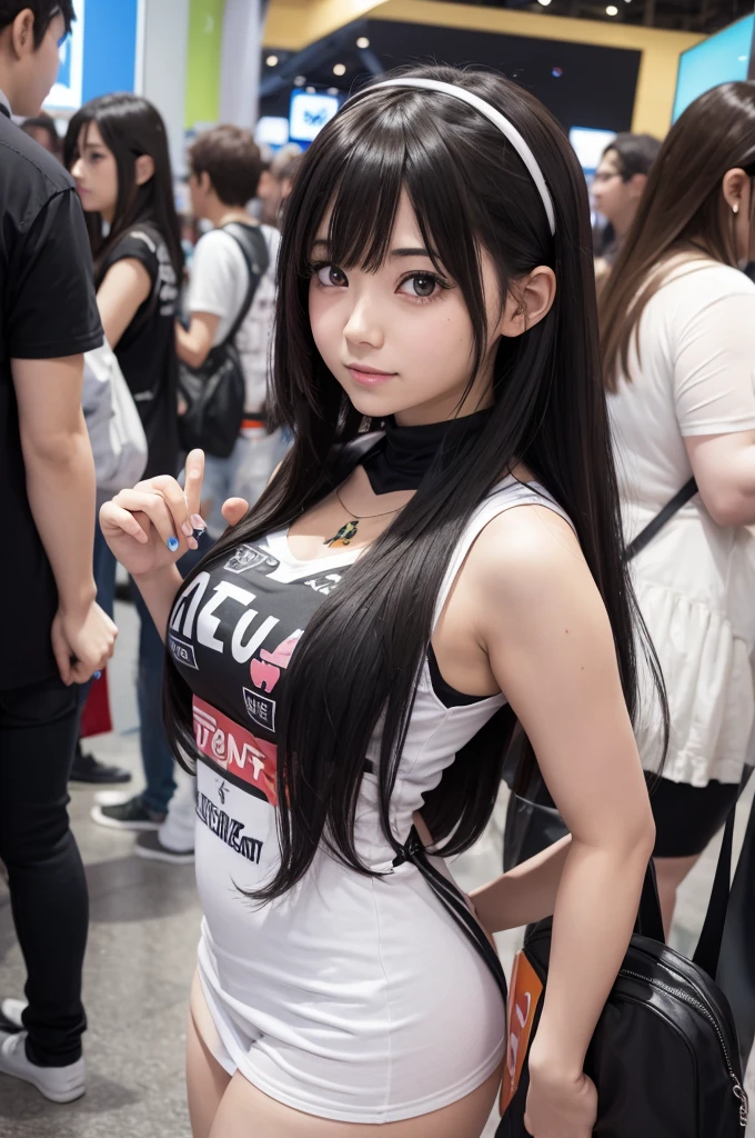 Anime girl holding, sign saying Zona Gamer.