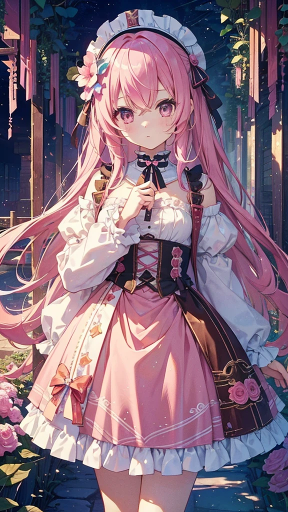 Mine system,Pink Hair, (masterpiece、Highest quality、Highest quality、Beautiful and aesthetic:1.2)、(One Girl:1.3)、(Fractal Art:1.3)、ta、So cute