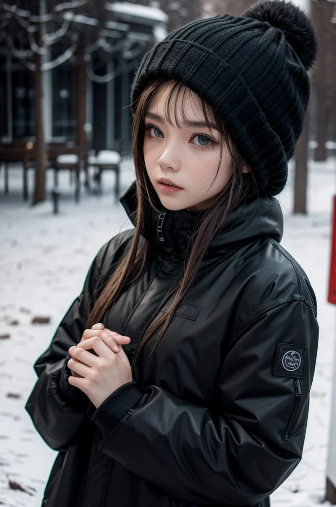 ((A girl playing on the slopes)), (beautiful girl, , Cute face), Perfect Style, ((Detailed eyes and face, Professional photography techniques, Cinema Lighting)), Detailed hands, (Highest quality, 8K, masterpiece:1.2, RAW Photos), (Reality:1.4), View the viewer, Short Hair, ((Cute Snowboard Wear:1.2)), (Perfect Anatomy:1.3)