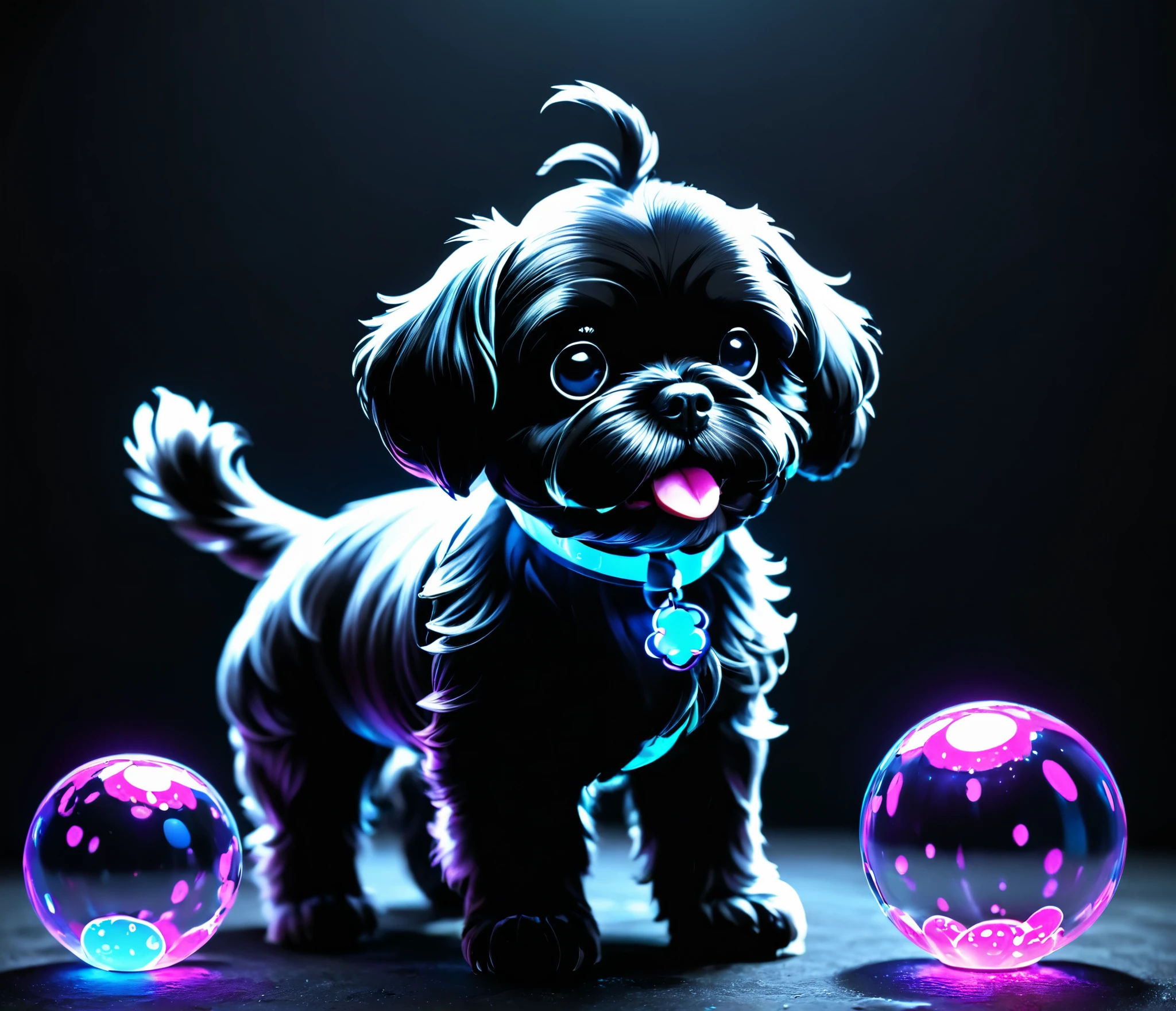 glowing bubble black shih tzu puppies