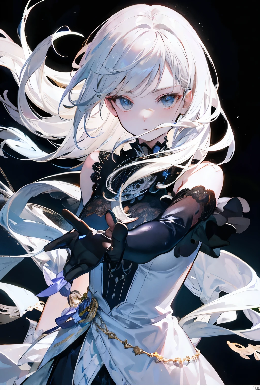 Masterpiece, Superb Fashion, (Fashion Costume), (Illustration), (2 People), Handsome Young Couple, (Russian Mill Style), Fashion, Silver Hair, (Long Hair), (Messy Hair), (White Skin), (Dark Circles), Handsome, Dance Steps, Trend, Dark Gray,, Close Up, (Grand Background), (Chiaroscuro)), Fine Face Details, Facial Details, Cinematic Lighting, (Depth of Field), UHD, (Upper Body), Black Background