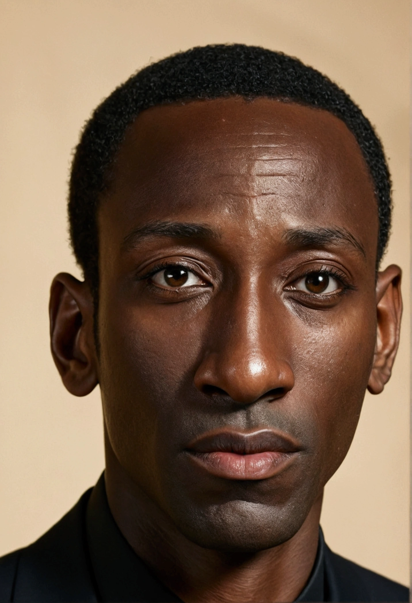 A black man with a wide nose 
