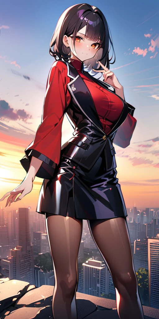 ((Highest quality、masterpiece、Anime Style、Highest quality、High resolution、8k、detailed、ultra-detailed:1.3))、Long legs、Sharp focus:1.2, Beautiful woman with perfect figure:1.4、(smile:1.2), double eyelid、30-year-old woman、Sexy pose、((((Shut your mouth.、One Woman、ワンピース:1.5)))),The background is tokyo