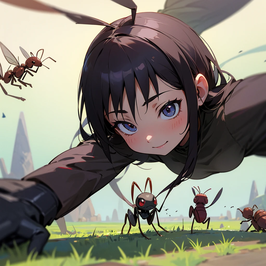 From the point of view of the ants baby flies her best friend also flies but is afraid