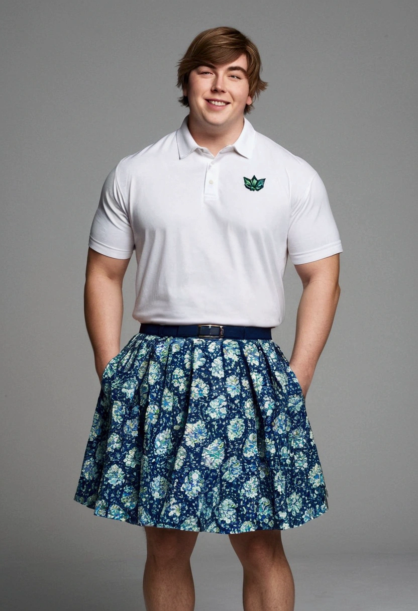 Mr.beast wearing a skirt