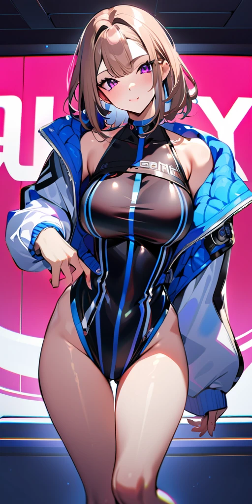 ((Highest quality、masterpiece、Anime Style、Highest quality、High resolution、8k、detailed、ultra-detailed:1.3))、Long legs、Sharp focus:1.2, Beautiful woman with perfect figure:1.4、(smile:1.2), double eyelid、30-year-old woman、Sexy pose、((((Shut your mouth.、One Woman、ワンピース:1.5)))),The background is tokyo
