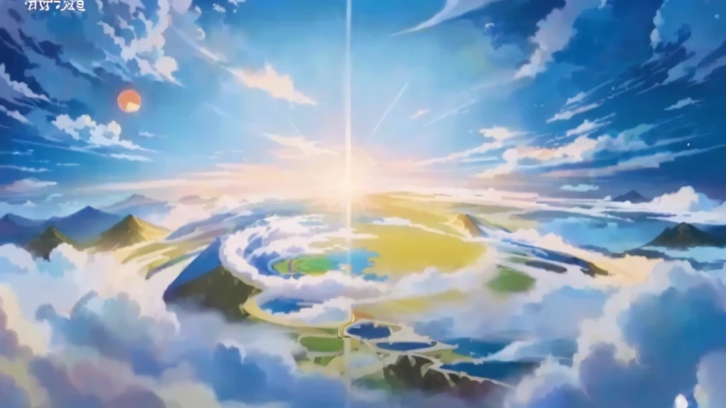Japanese cartoons, Japanese cartoons, Japanese cartoons art, Japanese cartoons, Sky, cloud, sun, Earth, Sky, sun, sunbeam, sun, cloud, sun, sun,, Shinkai Makoto. — 2160 hours, Dream painting, heaven on Earth, studio ghibli sunlight, an epic painting, ( ( Shinkai Makoto ) ), in a Japanese cartoons masterpiece